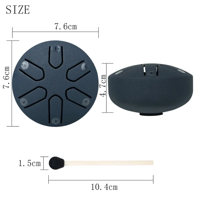 Drumstick-equipped 3-inch 6-Tone Steel Tongue Drum Mini Hand Pan Drums Drums Gifts Musical Instruments Drum Accessories - Image 5