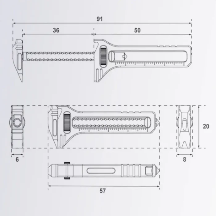 Mini Wrench Zinc-Aluminium Alloy Multi-Tool Key Chain Size - Image 4