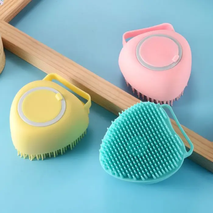 Cat Dog Bath Massage Brush Soft Silicone with Dispenser Pet Grooming - Image 3