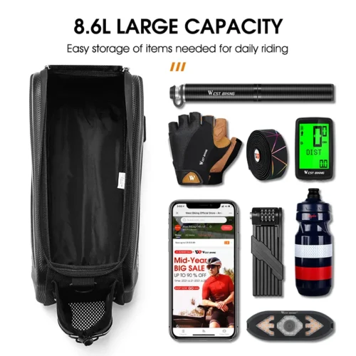 Push Bike Waterproof Panniers Multifunctional Road Travel Carrier Bag