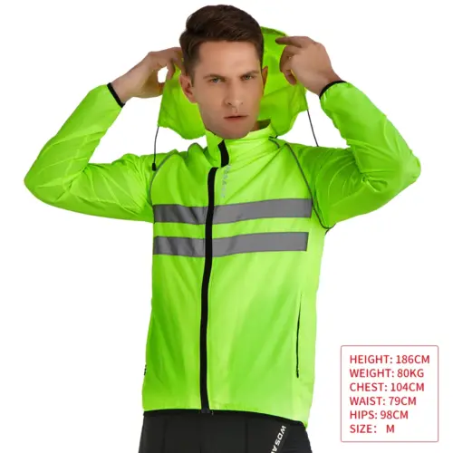 Windproof Reflective Bike Jacket Water Resistant Multi Colour
